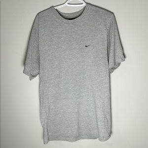 Vintage Nike Light Gray Short Sleeve Crew Tee with Small Black Swoosh